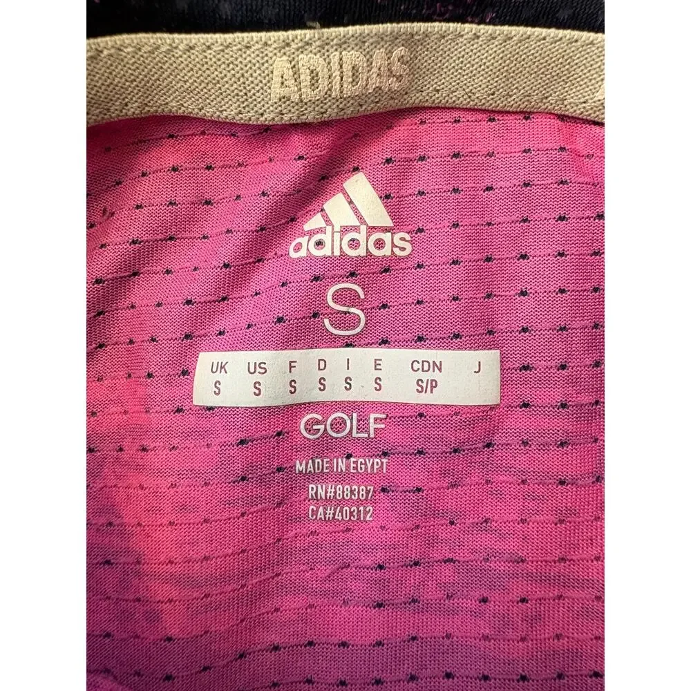 Adidas Golf Painted Striped Short Sleeve Performance Polo Mens Size Small Nylon